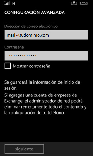 Introducir Correo Introducir Correo